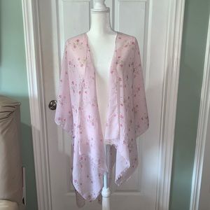 Women’s Chaps Lt  Pink Floral Cover up Shall NWT